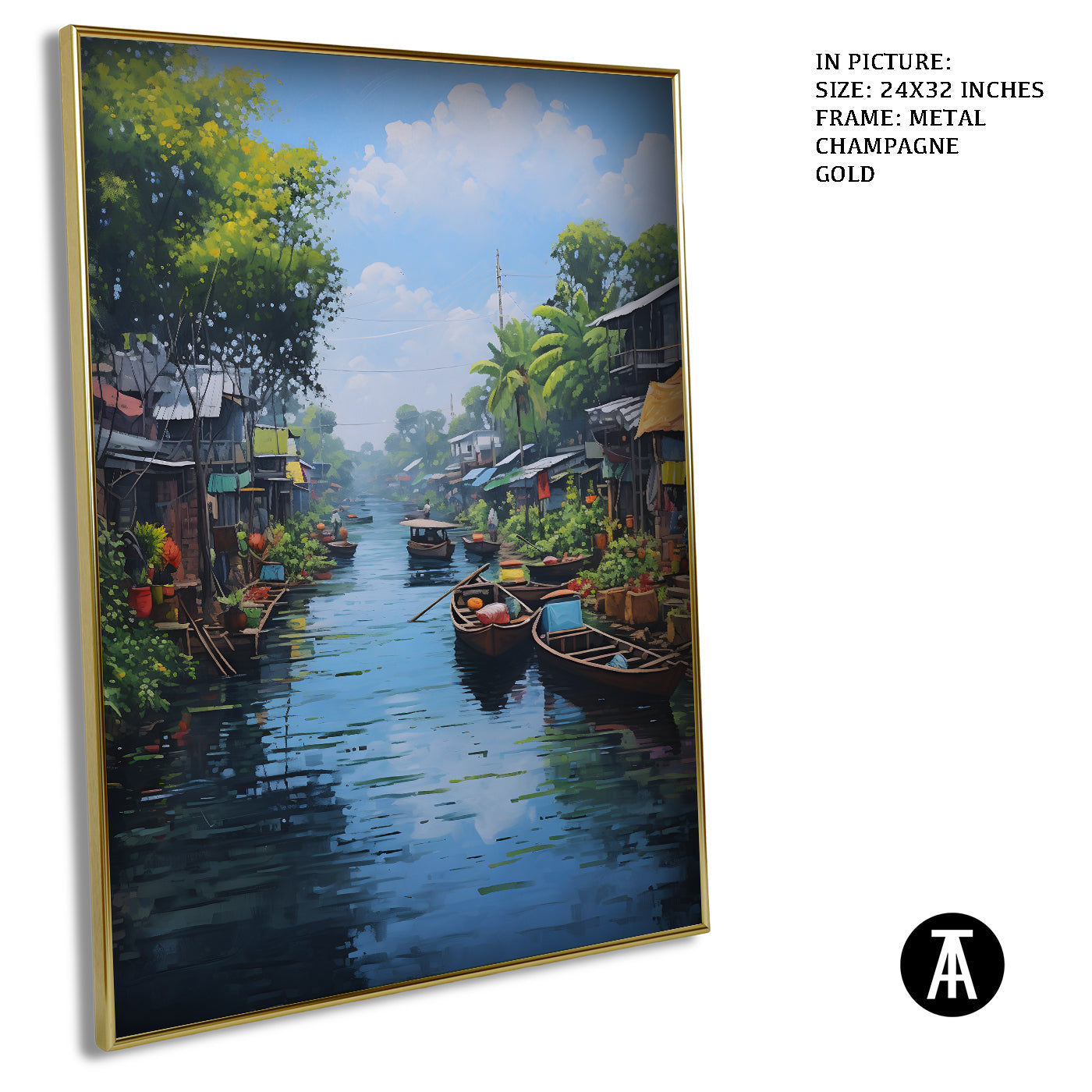 Artwork in Light Brown Frame