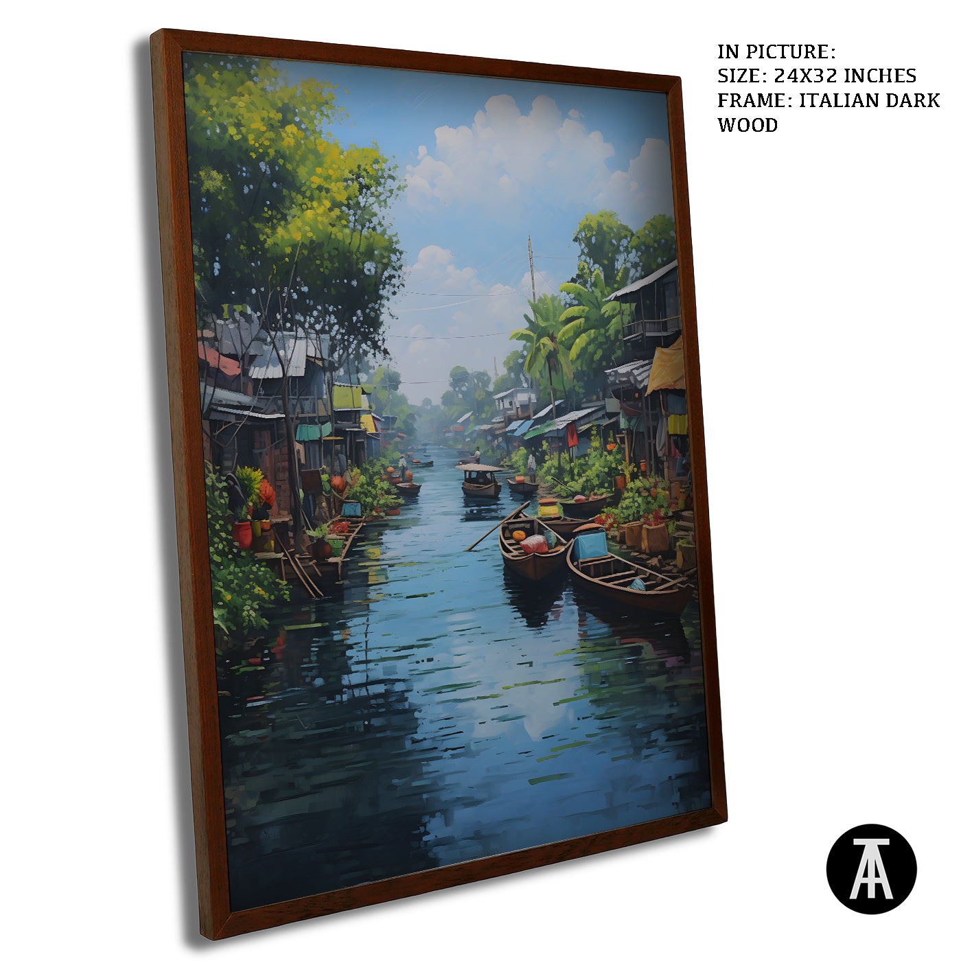 Artwork in Dark Wood Frame