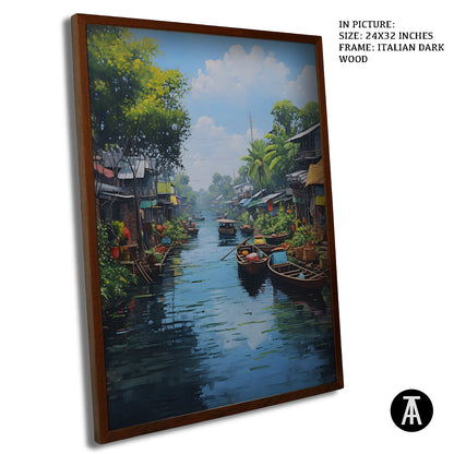 Artwork in Dark Wood Frame