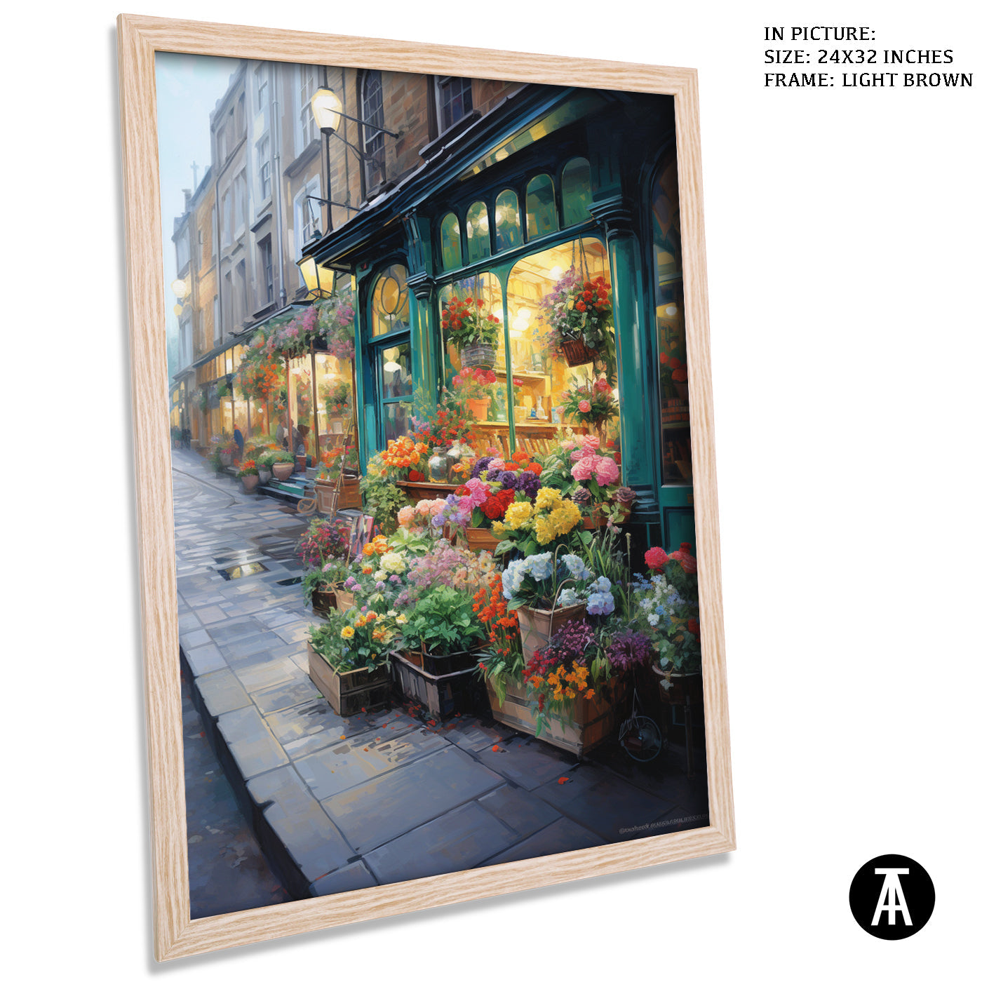 Artwork in Dark Brown Frame