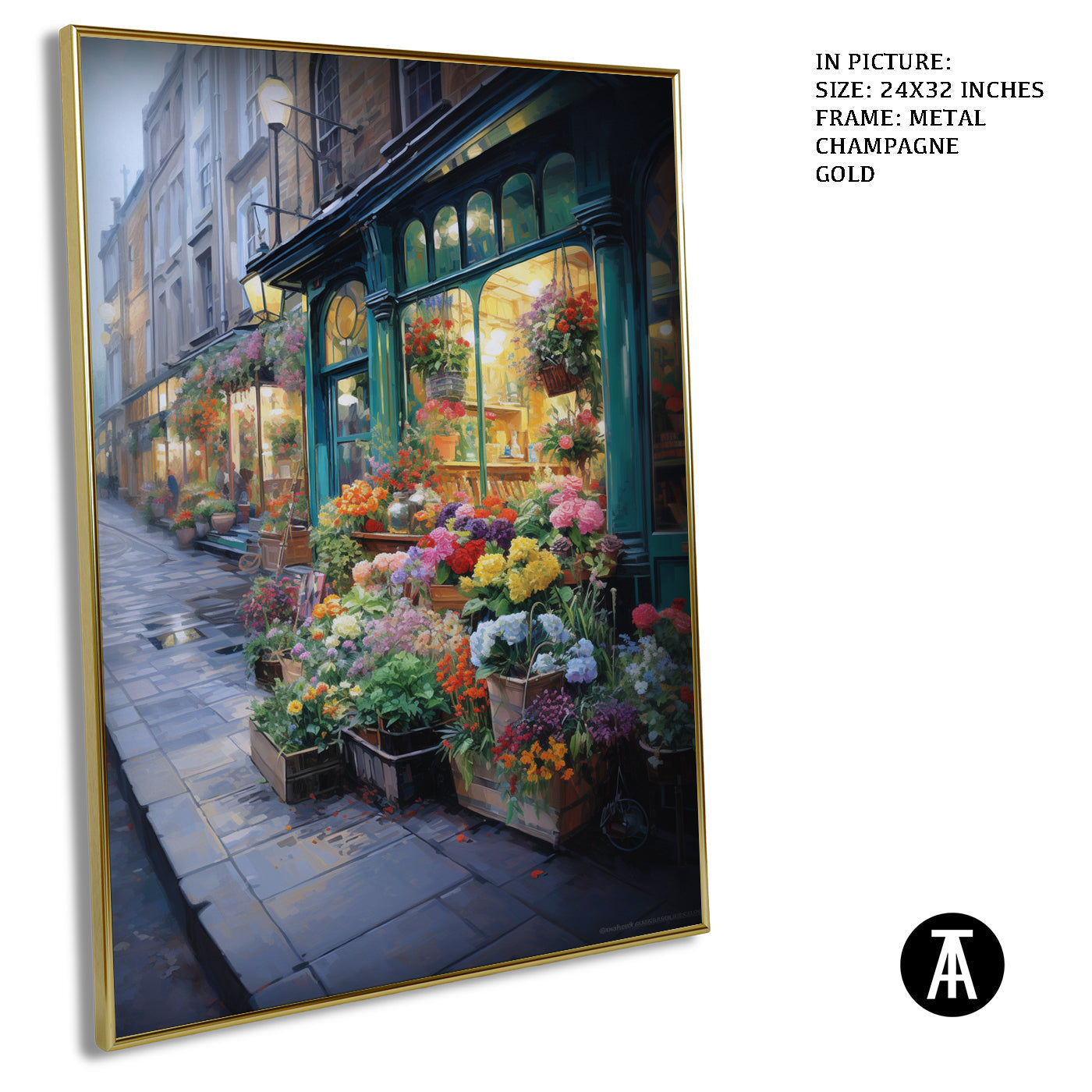 Artwork in Light Brown Frame