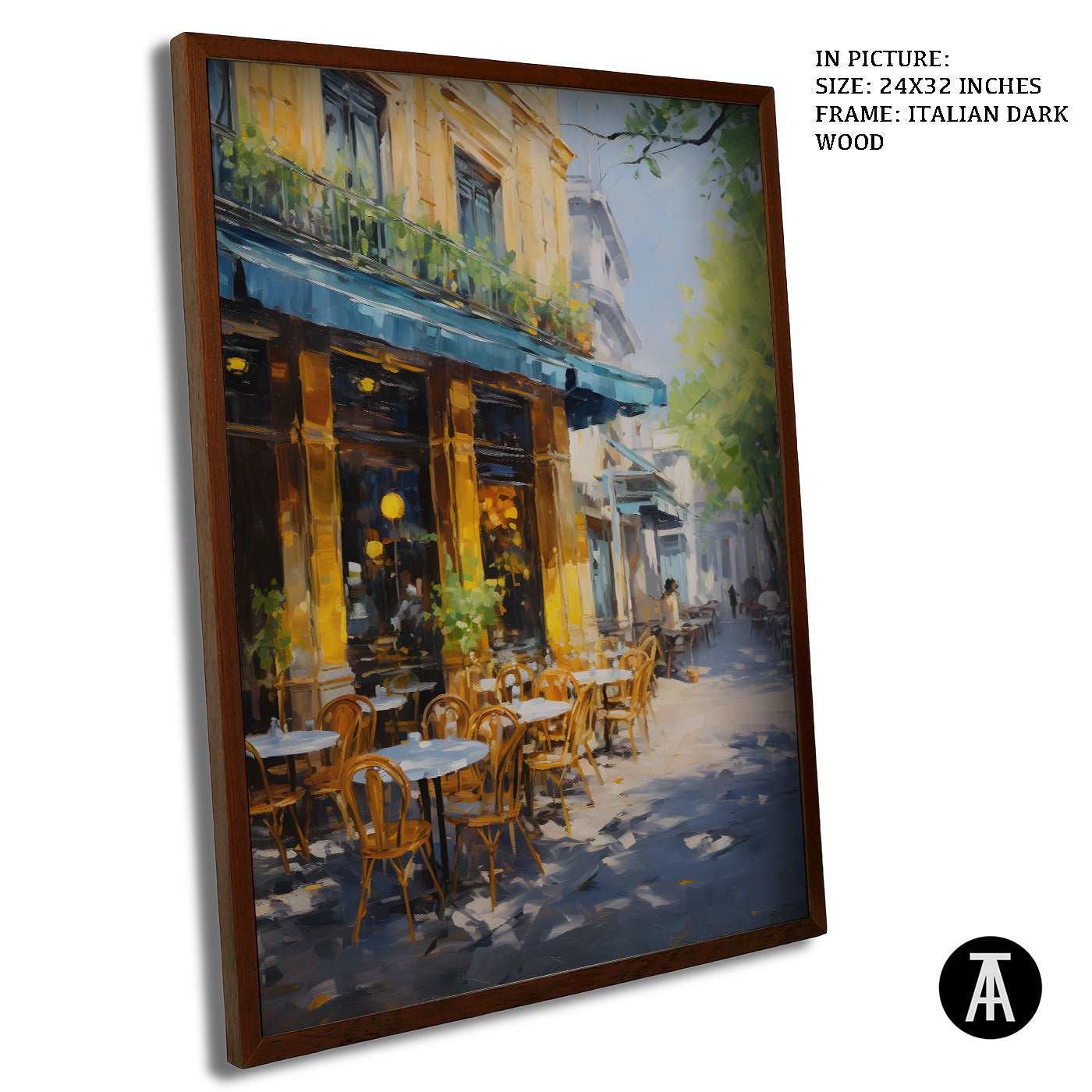 Artwork in Dark Wood Frame