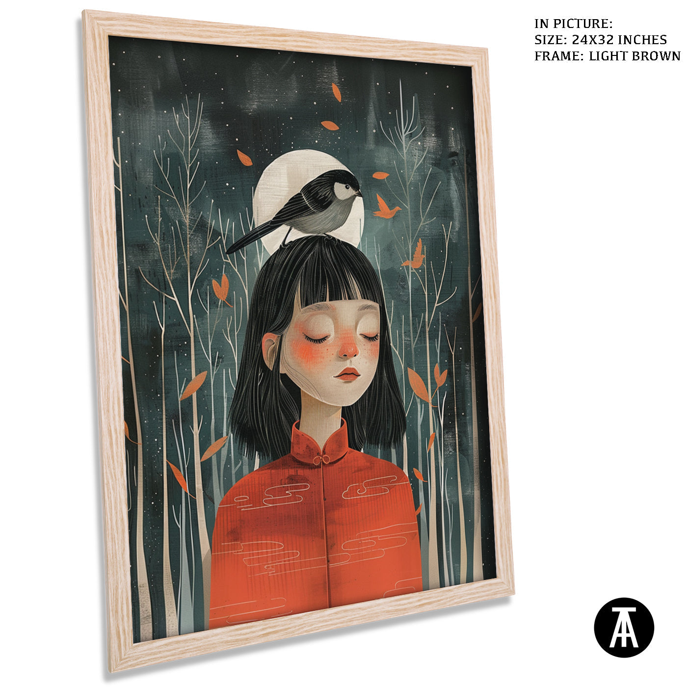 Artwork in Dark Brown Frame