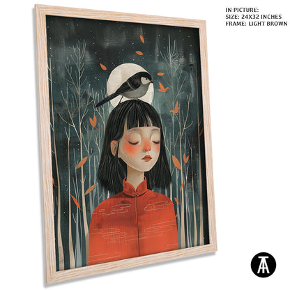 Artwork in Dark Brown Frame