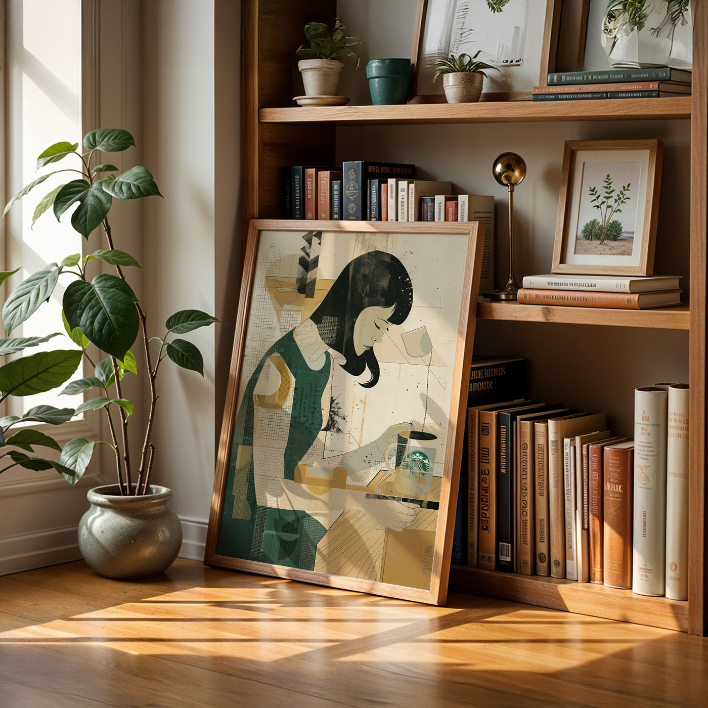 Cafe Art Painting in a Lifestyle Setting
