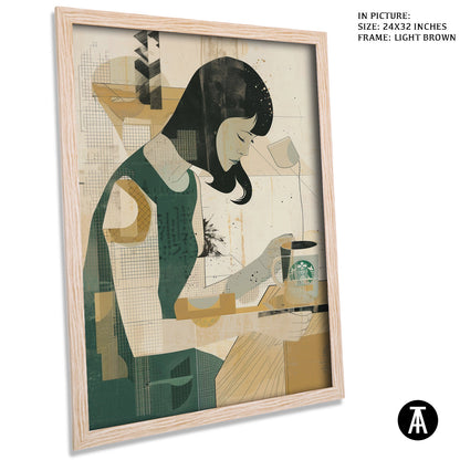 Artwork in Dark Brown Frame