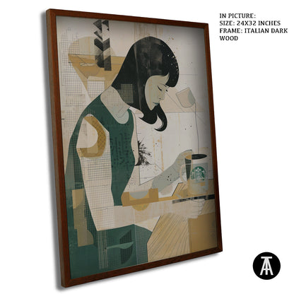 Artwork in Dark Wood Frame