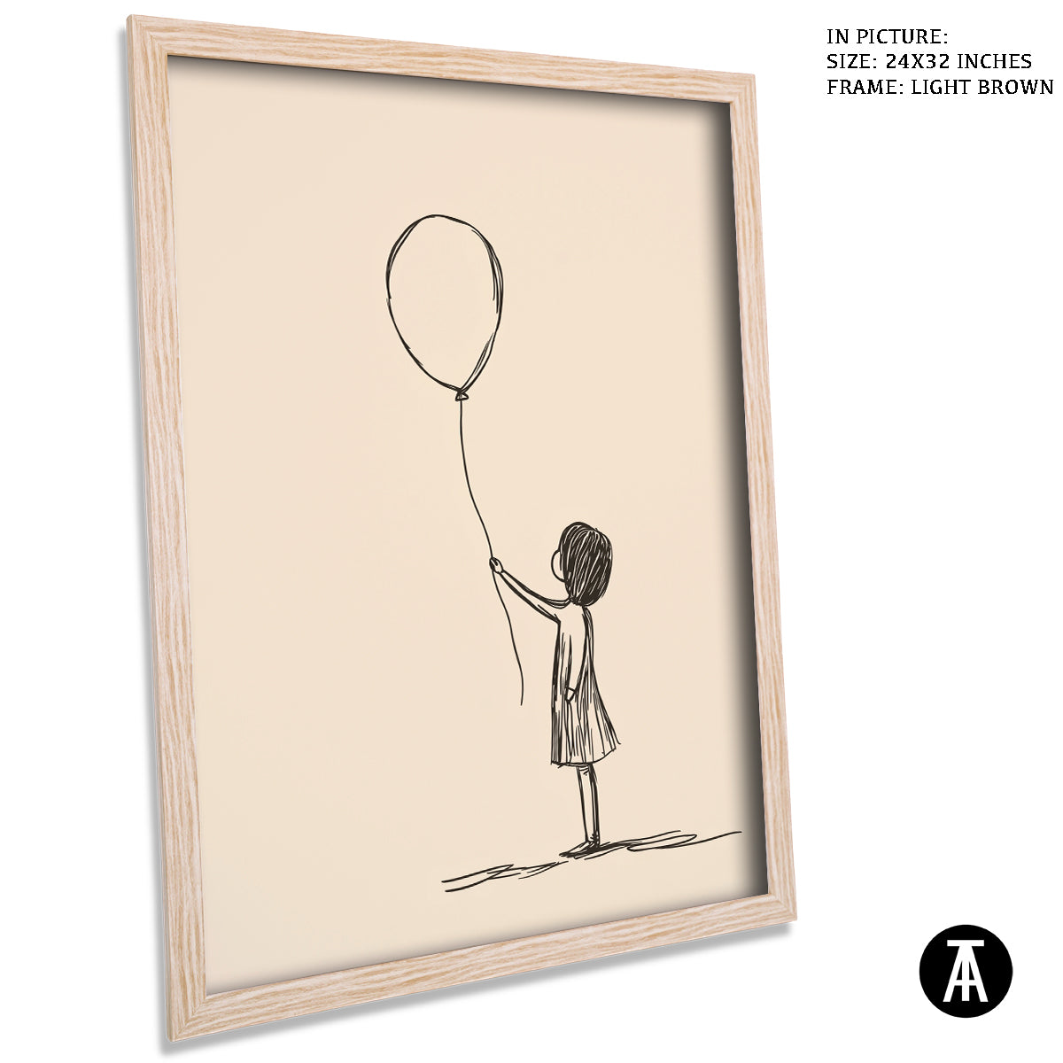 Artwork in Dark Brown Frame