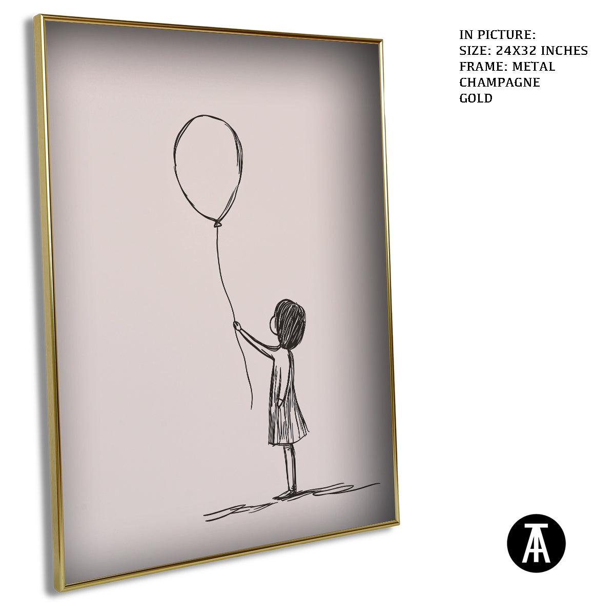 Artwork in Light Brown Frame