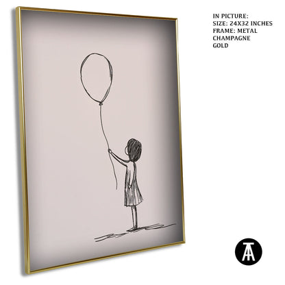 Artwork in Light Brown Frame