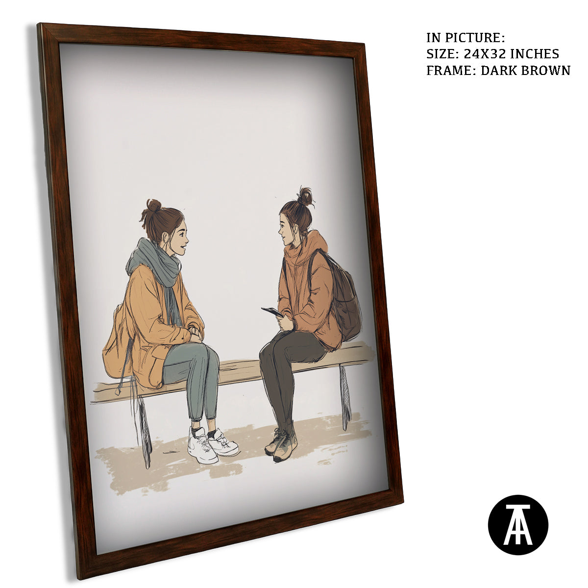 Artwork in Metal Champagne Gold Frame