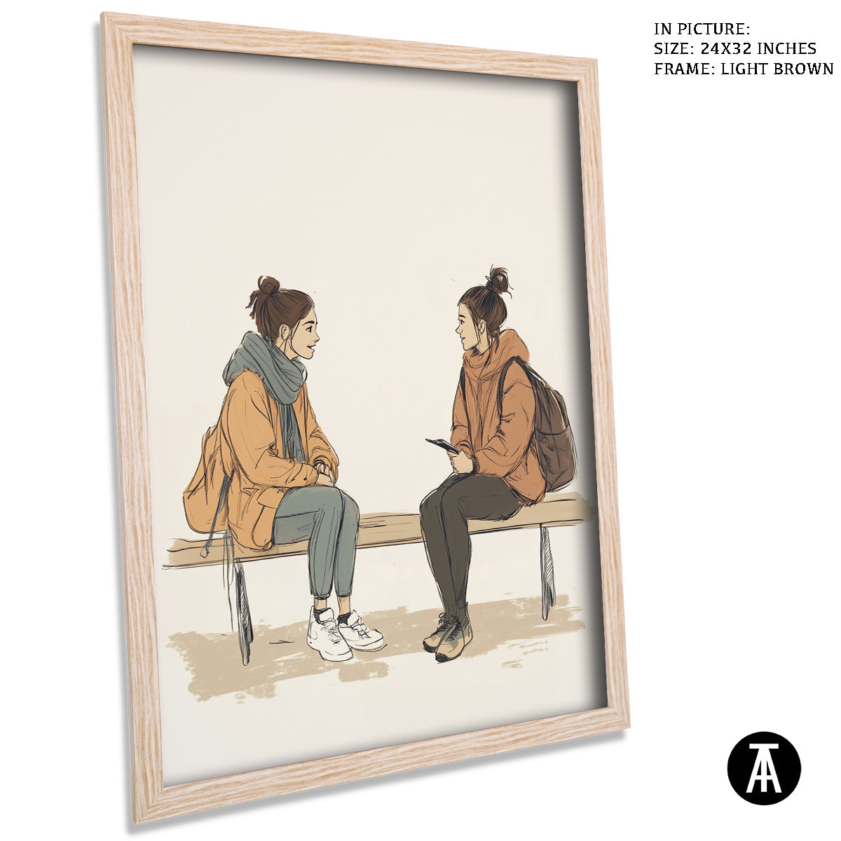 Artwork in Dark Brown Frame