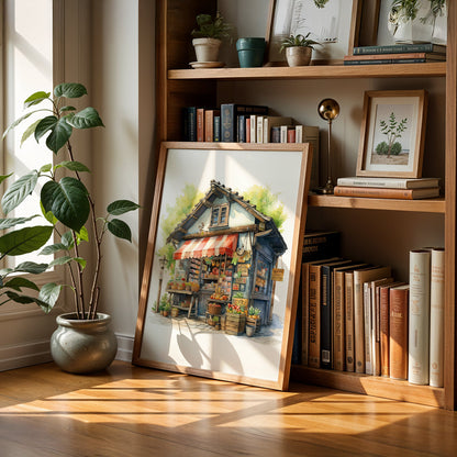 Cafe Art Painting in a Lifestyle Setting