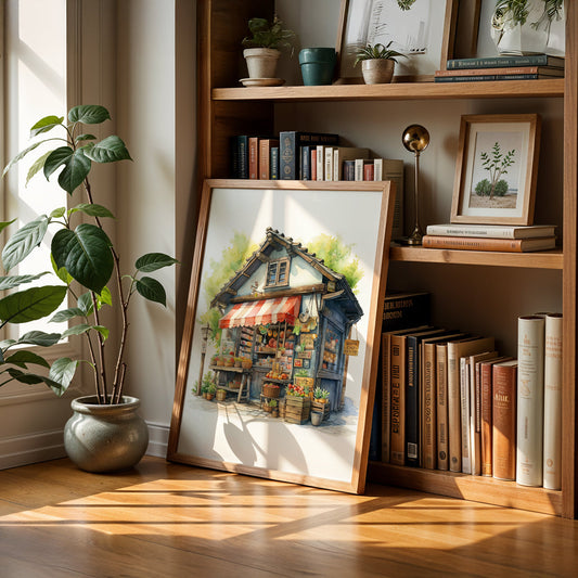 Cafe Art Painting in a Lifestyle Setting