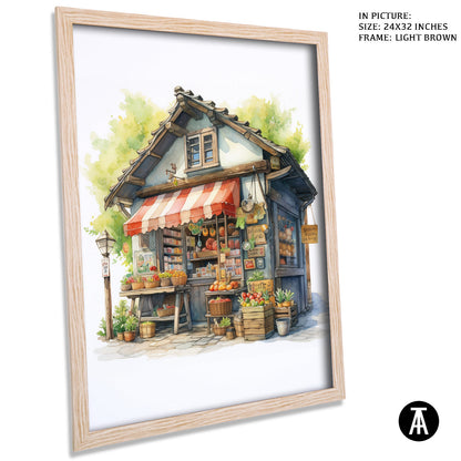 Artwork in Dark Brown Frame
