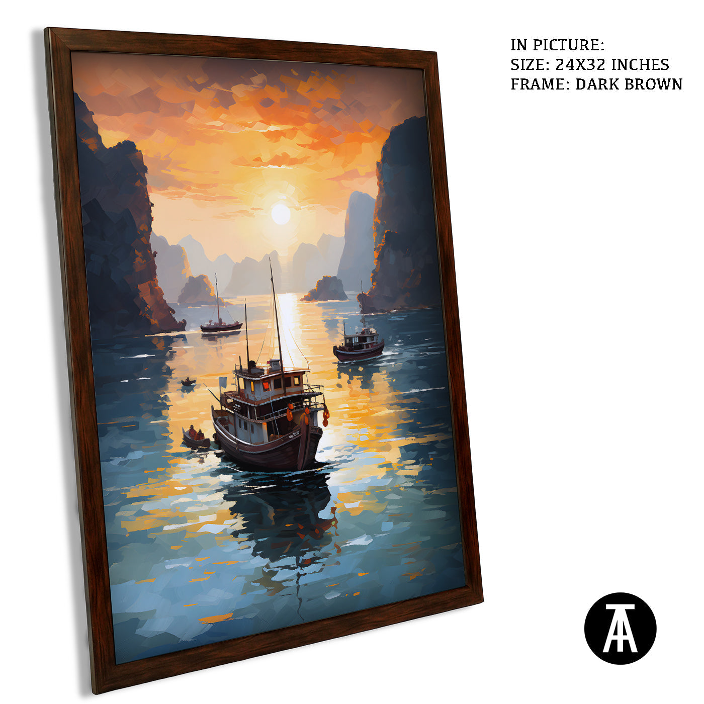 Artwork in Metal Champagne Gold Frame