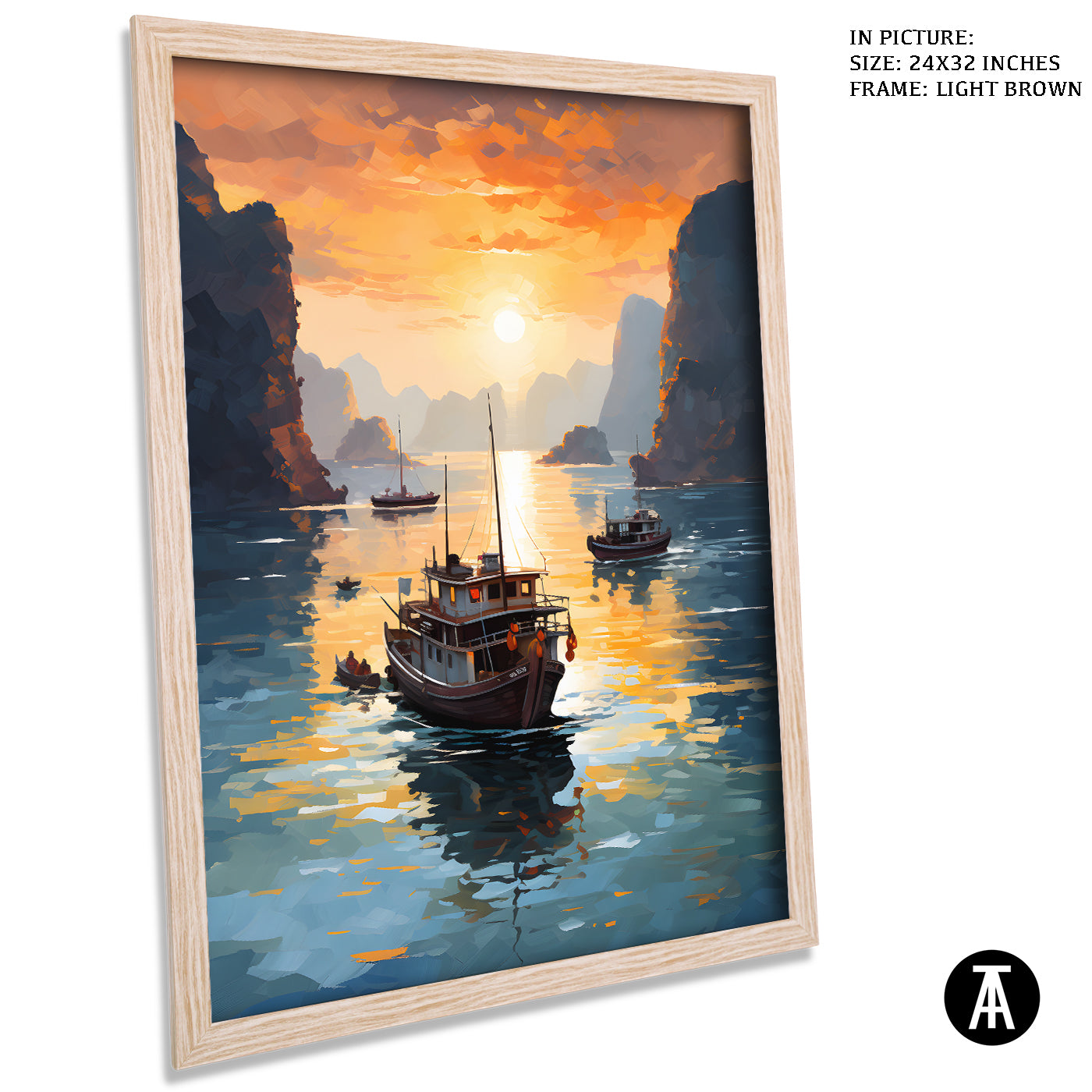 Artwork in Dark Brown Frame