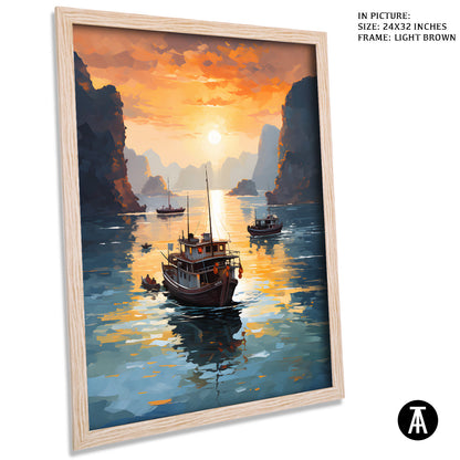 Artwork in Dark Brown Frame