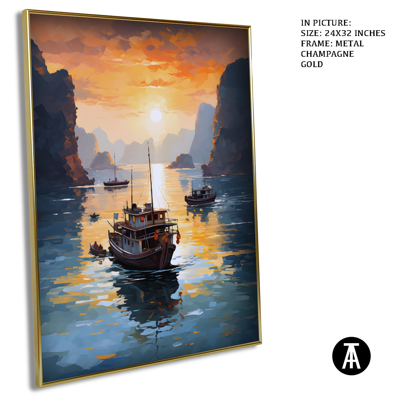 Artwork in Light Brown Frame