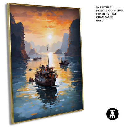 Artwork in Light Brown Frame
