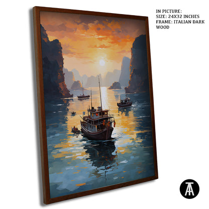 Artwork in Dark Wood Frame