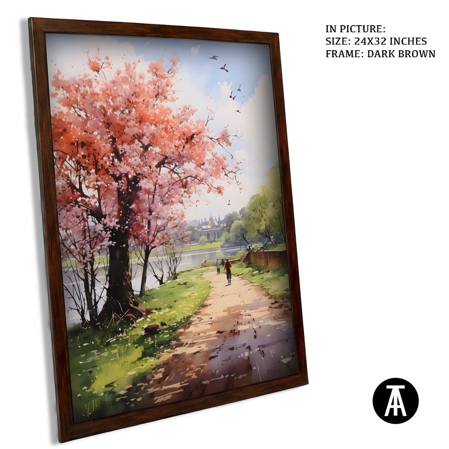 Artwork in Dark Brown Frame