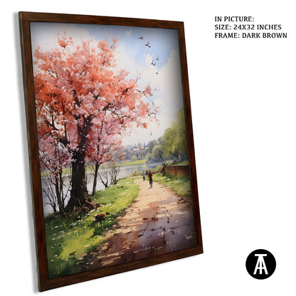 Artwork in Dark Brown Frame