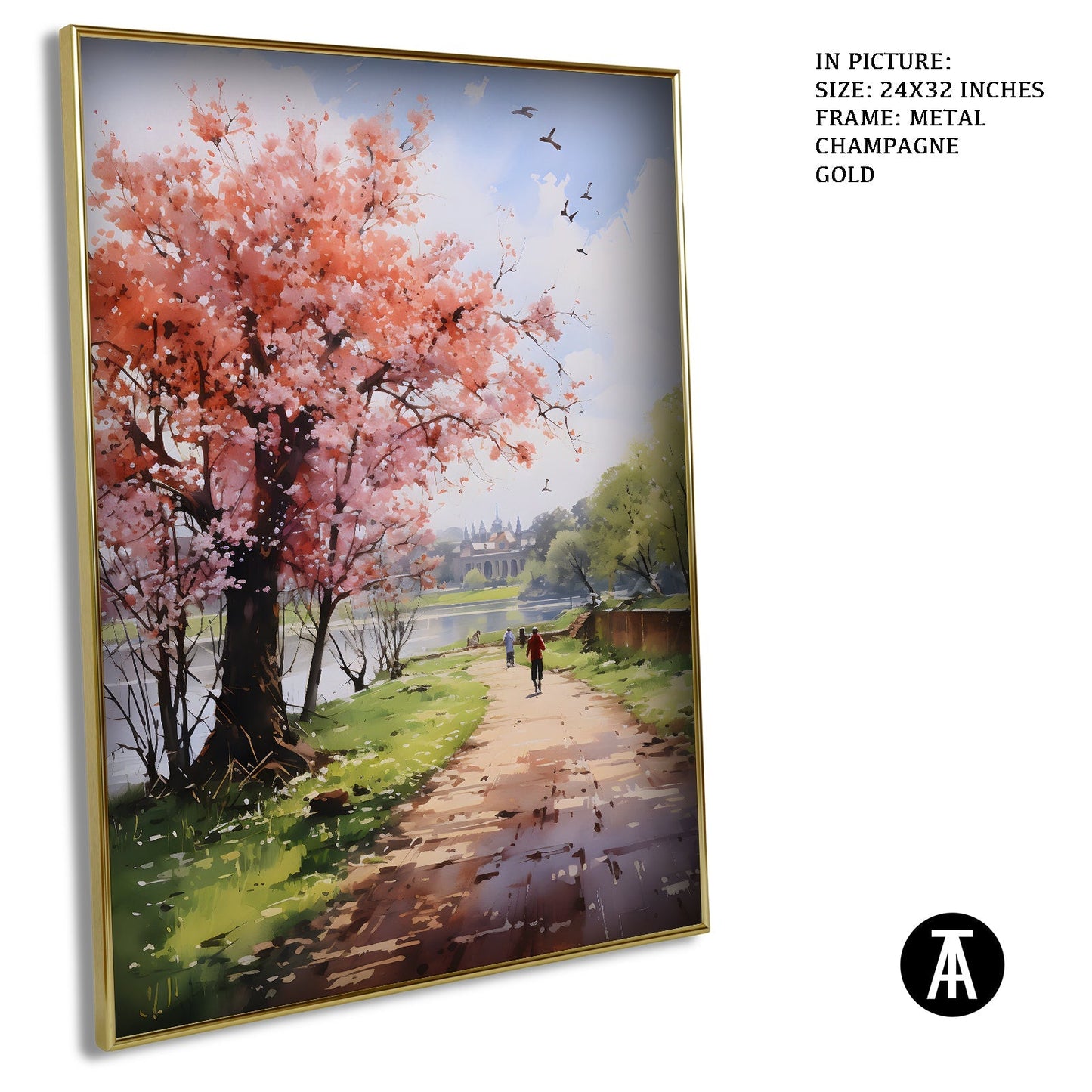 Artwork in Metal Champagne Gold Frame