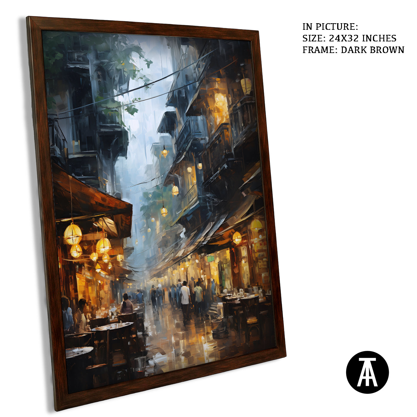 Artwork in Metal Champagne Gold Frame