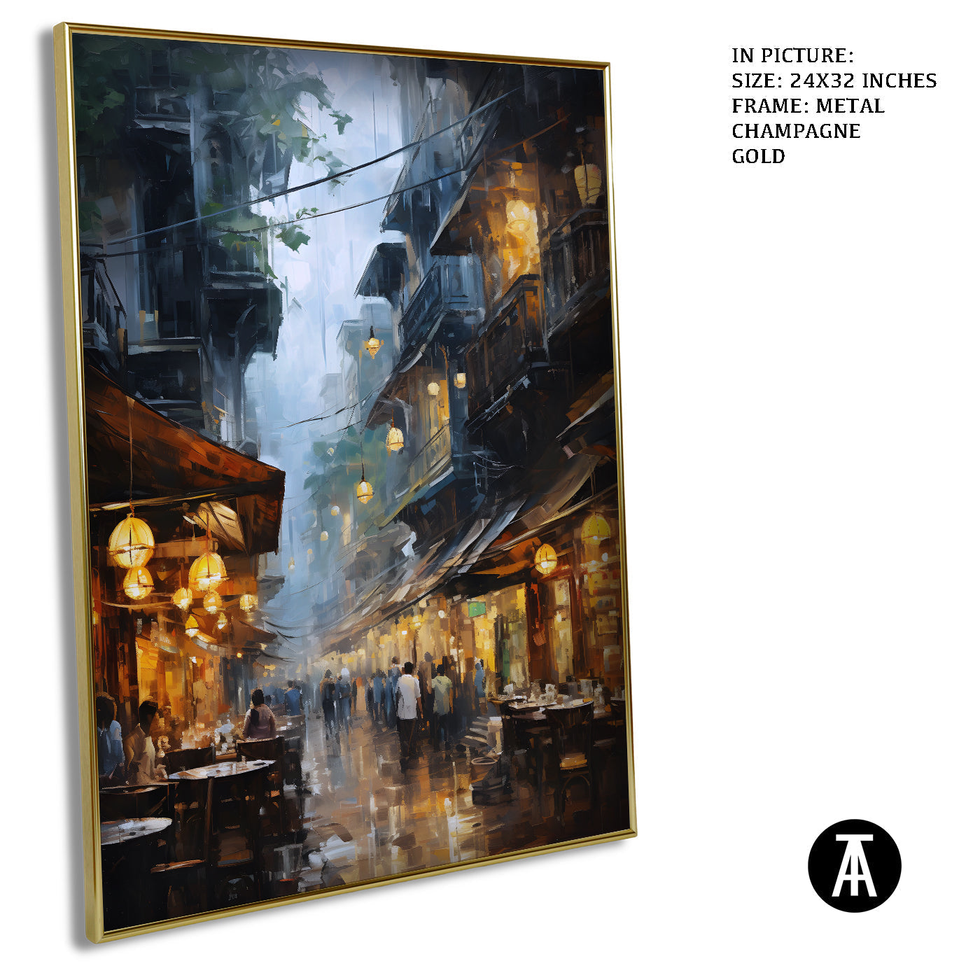 Artwork in Light Brown Frame