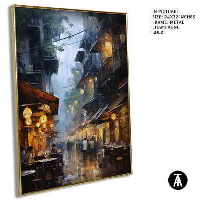 Artwork in Light Brown Frame