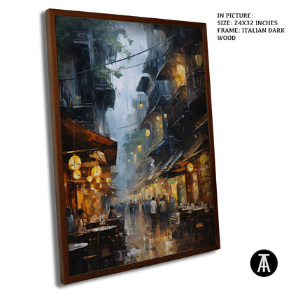 Artwork in Dark Wood Frame