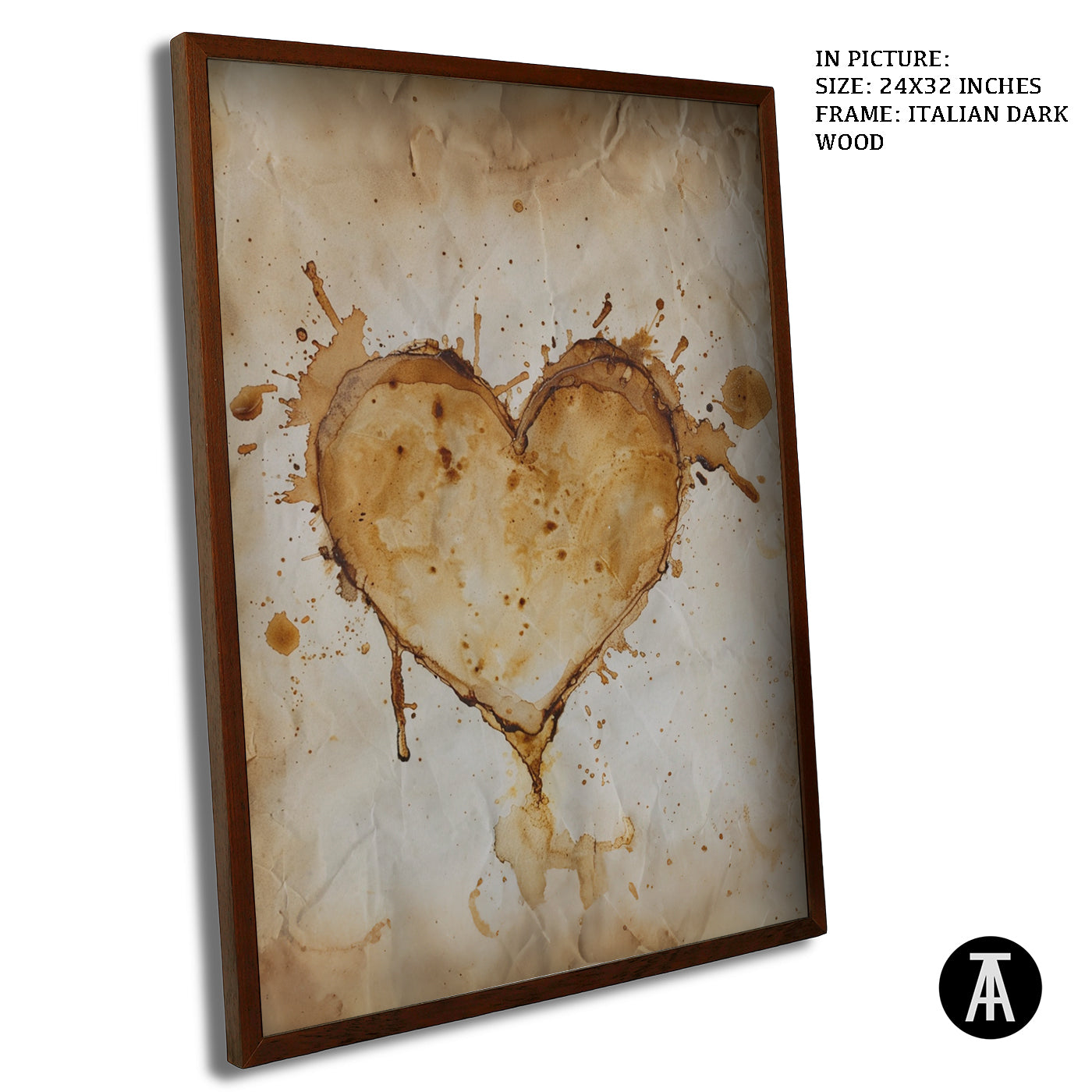 Artwork in Dark Wood Frame