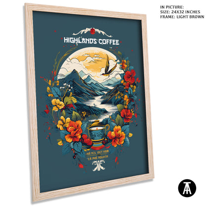 Artwork in Dark Brown Frame