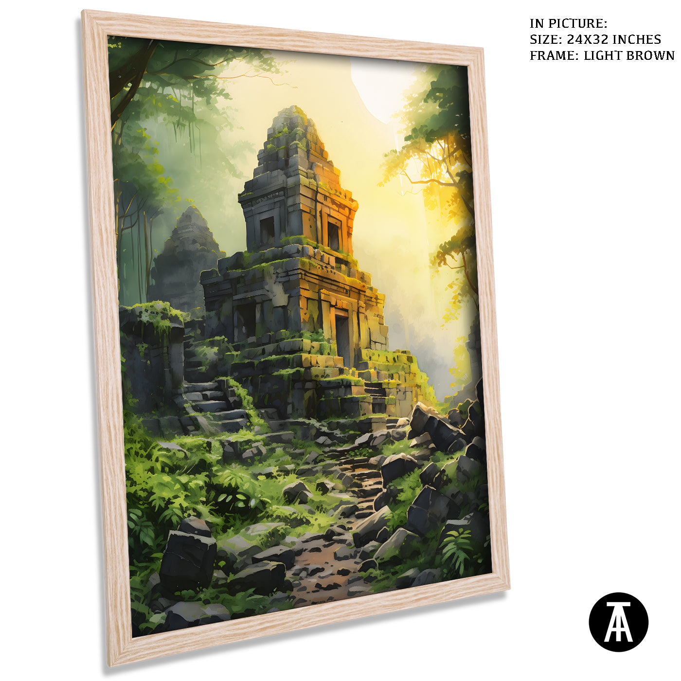 Artwork in Dark Brown Frame