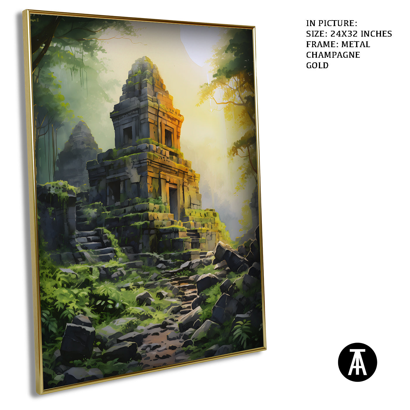 Artwork in Light Brown Frame