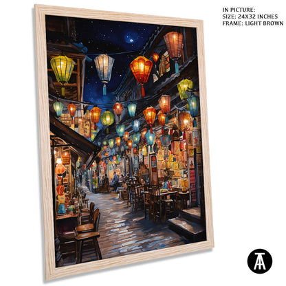 Artwork in Dark Brown Frame