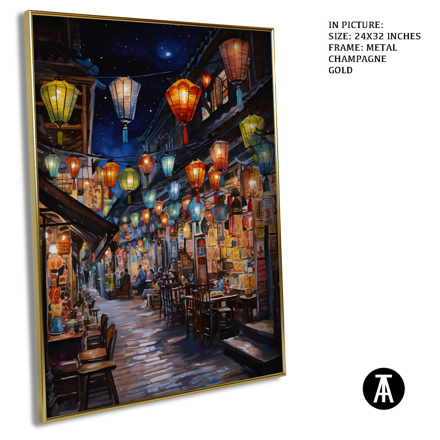 Artwork in Light Brown Frame