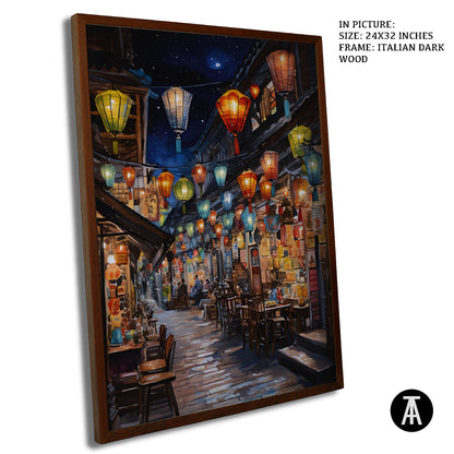 Artwork in Dark Wood Frame