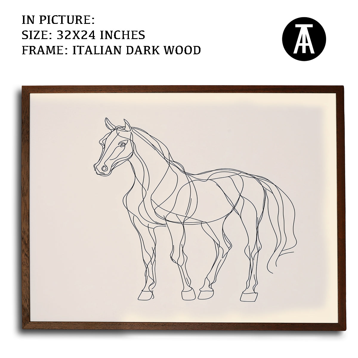 Artwork in Dark Wood Frame