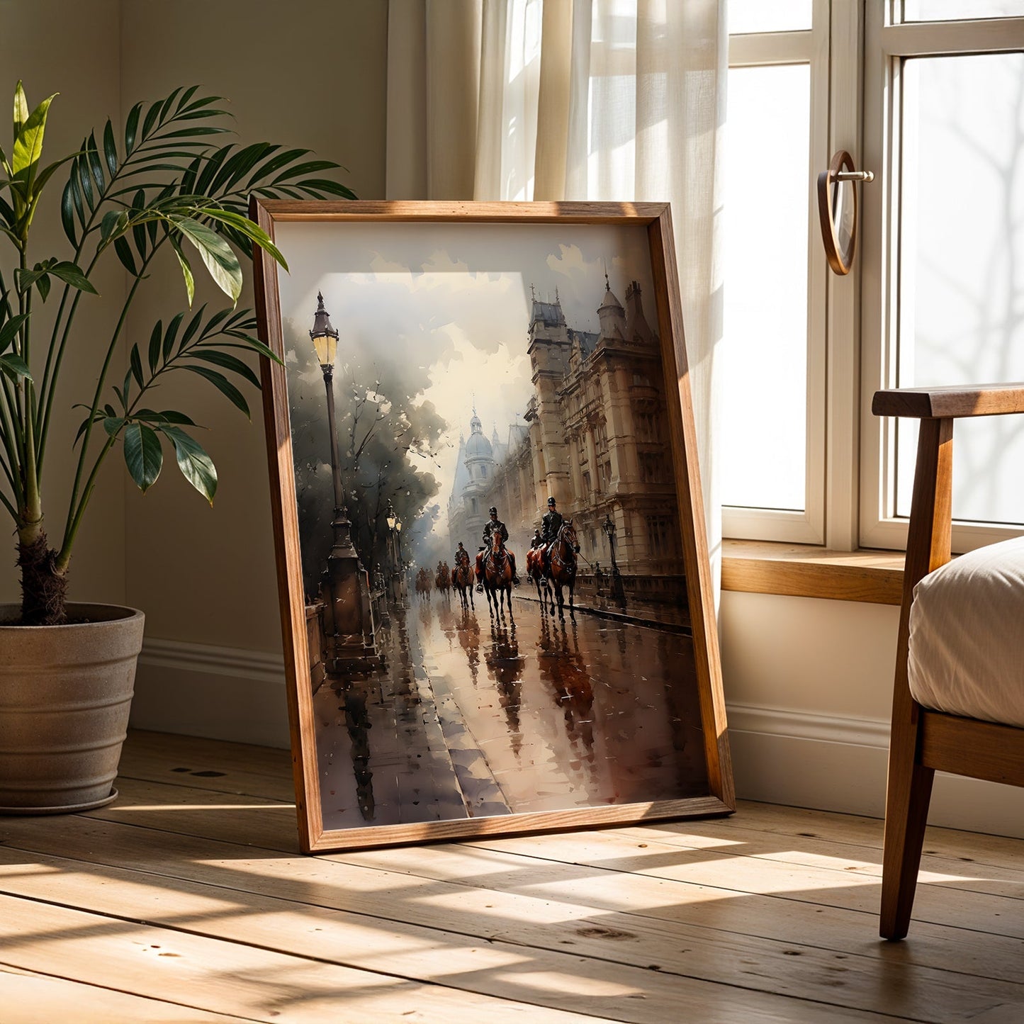 Vintage London Painting in a Lifestyle Setting