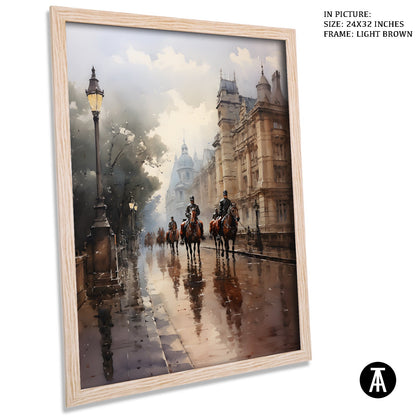 Artwork in Light Brown Frame
