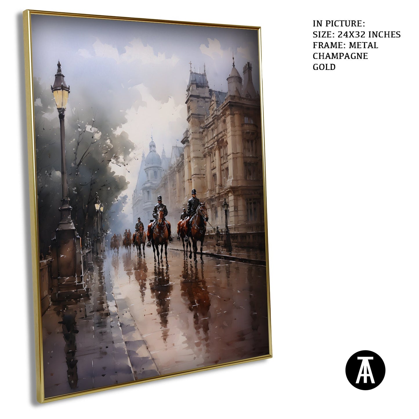 Artwork in Metal Champagne Gold Frame