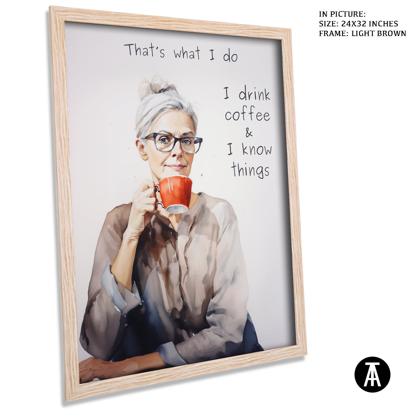 Artwork in Dark Brown Frame