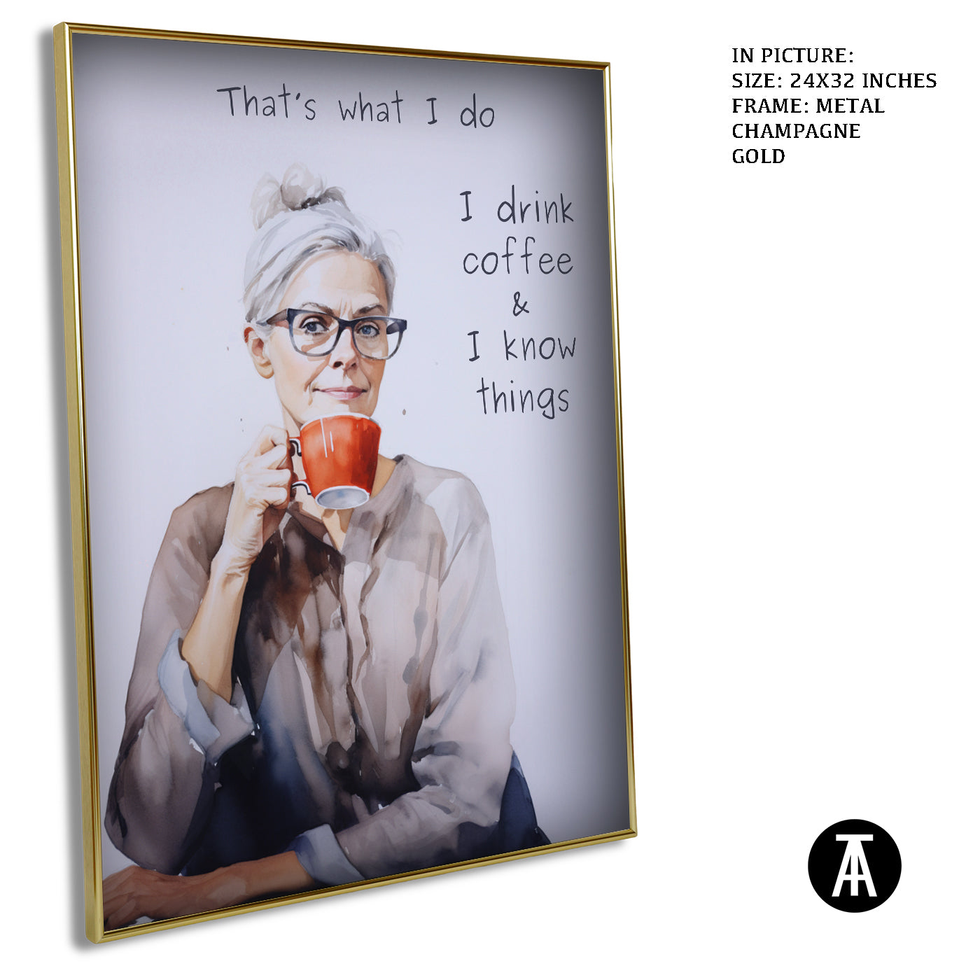 Artwork in Light Brown Frame