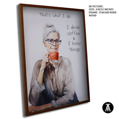 Artwork in Dark Wood Frame