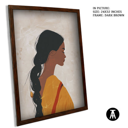 Artwork in Dark Brown Frame