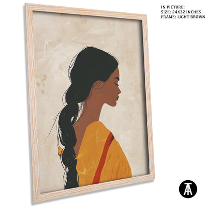 Artwork in Light Brown Frame