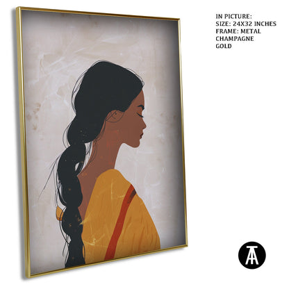 Artwork in Metal Champagne Gold Frame