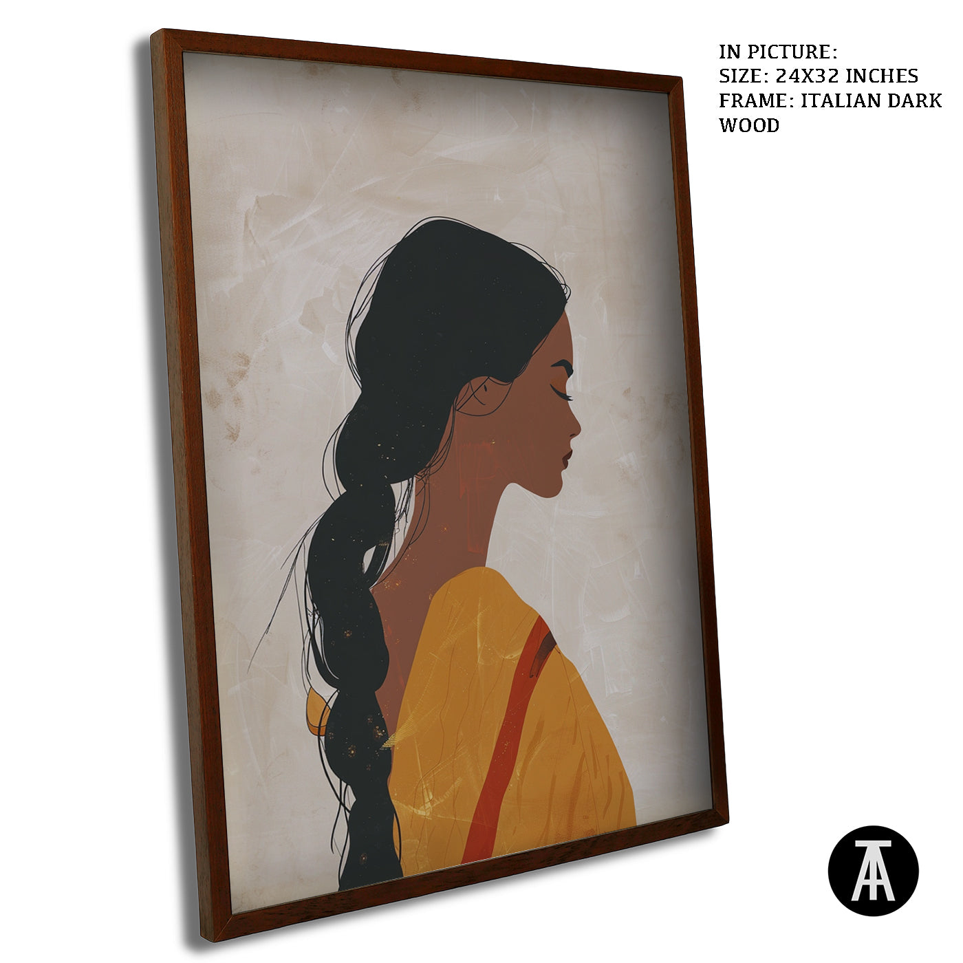 Artwork in Dark Wood Frame